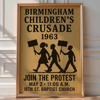 Children’s Crusade 1963 Poster | Vintage Civil Rights Youth Protest Art | Birmingham March Wall Print | Bold Art Always Included - Just Great Posters