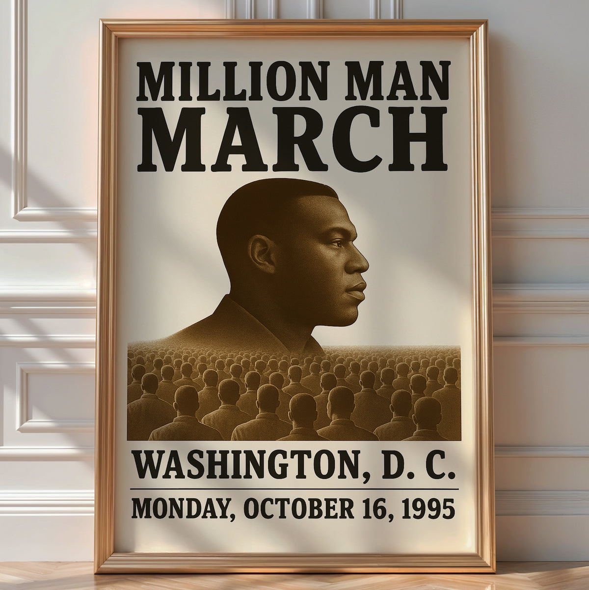 Million Man March 1995 Poster | Powerful Black Unity Protest Wall Art | Vintage - Style History Print for Home or Office | Bold Art - Just Great Posters
