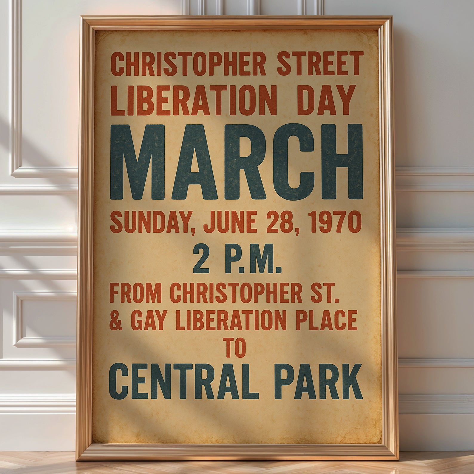 Christopher Street Liberation Day Poster | 1970 Pride March Vintage Art | LGBTQ+ Protest Wall Print for Queer History Lovers | Free Ship - Just Great Posters
