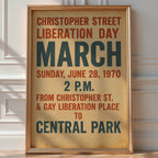 Christopher Street Liberation Day Poster | 1970 Pride March Vintage Art | LGBTQ+ Protest Wall Print for Queer History Lovers | Free Ship - Just Great Posters
