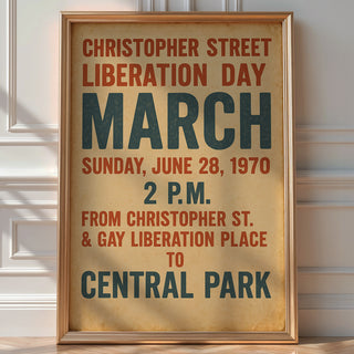 Christopher Street Liberation Day Poster | 1970 Pride March Vintage Art | LGBTQ+ Protest Wall Print for Queer History Lovers | Free Ship - Just Great Posters