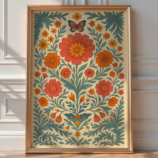 Vintage Mexican Poster, Mexican Prints, Mexican Decor, Traditional Latin Decor, Floral Print, Botanical Wall Art, Tropical Print, Latin Art - Just Great Posters