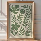 Minimal Botanical Wall Art in Sage Green – Modern Plant Print with Scandinavian Vibe, Eco Decor for Bedroom, Kitchen or Entryway - Just Great Posters