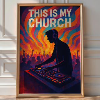 Club DJ Poster – Bold Rave Wall Art for Music Lovers, Retro Club Scene Print with Vibrant Colors, EDM Decor, Bold Art - Just Great Posters