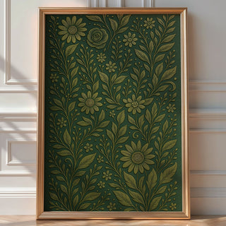 Gold Floral Botanical Wall Art – Embossed Looking Flower Print, Elegant Textured Nature Poster, Garden - Inspired Luxe Home Decor - Just Great Posters