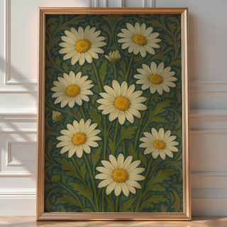 Retro Daisy Flower Art Print – Vintage - Inspired Floral Wall Decor in Soft Pastels, Aesthetic Bedroom or Gallery Wall Poster, Bold Art - Just Great Posters