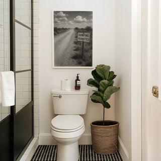 “Dumping Permitted” Funny Bathroom Poster – Retro Desert Sign Print for Loo Laughs - Just Great Posters
