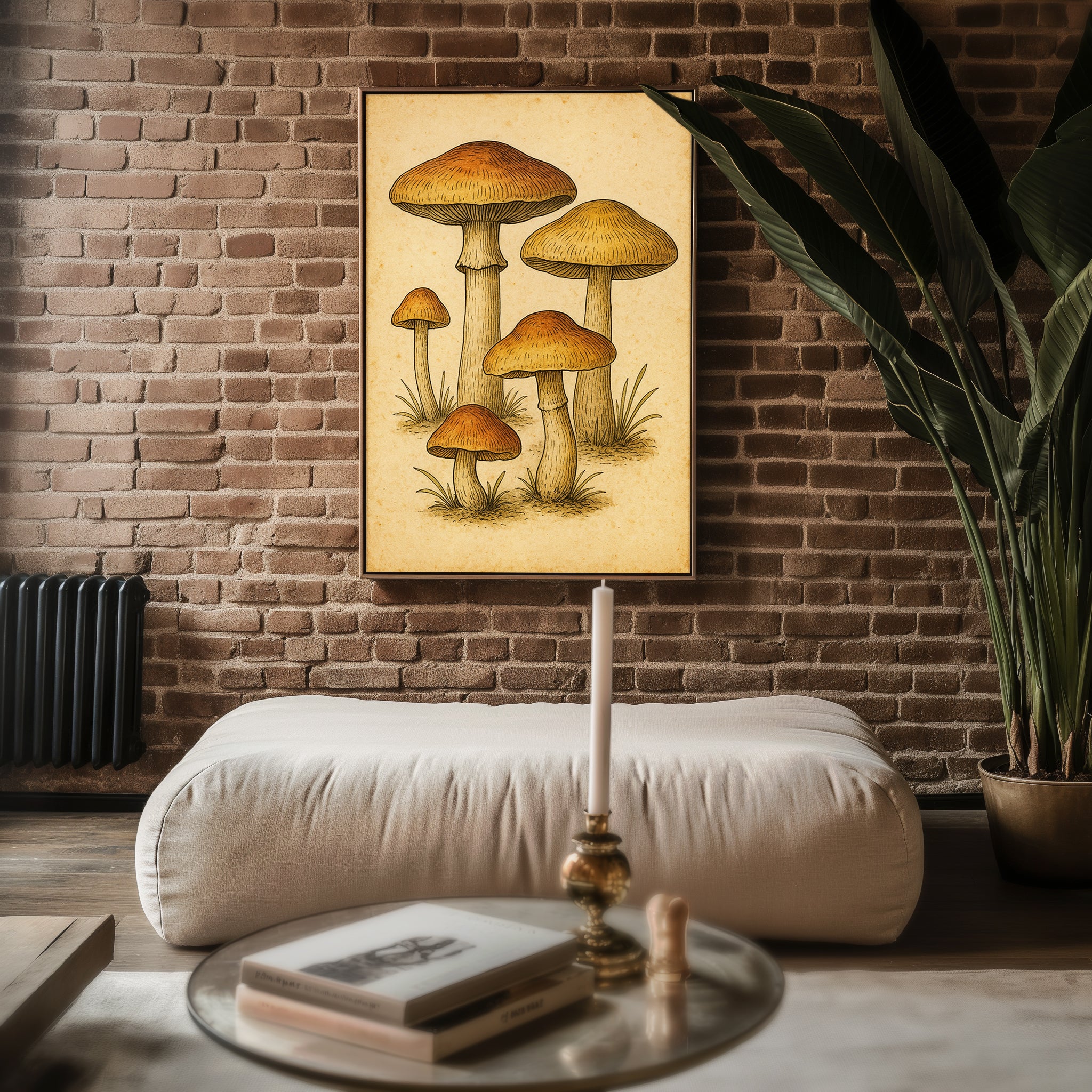 Vintage Mushroom Botanical Print – Autumn Fungi Wall Art for Cottagecore & Nature Lovers - Just Great Posters