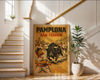Close-up view of the Pamplona San Fermín poster