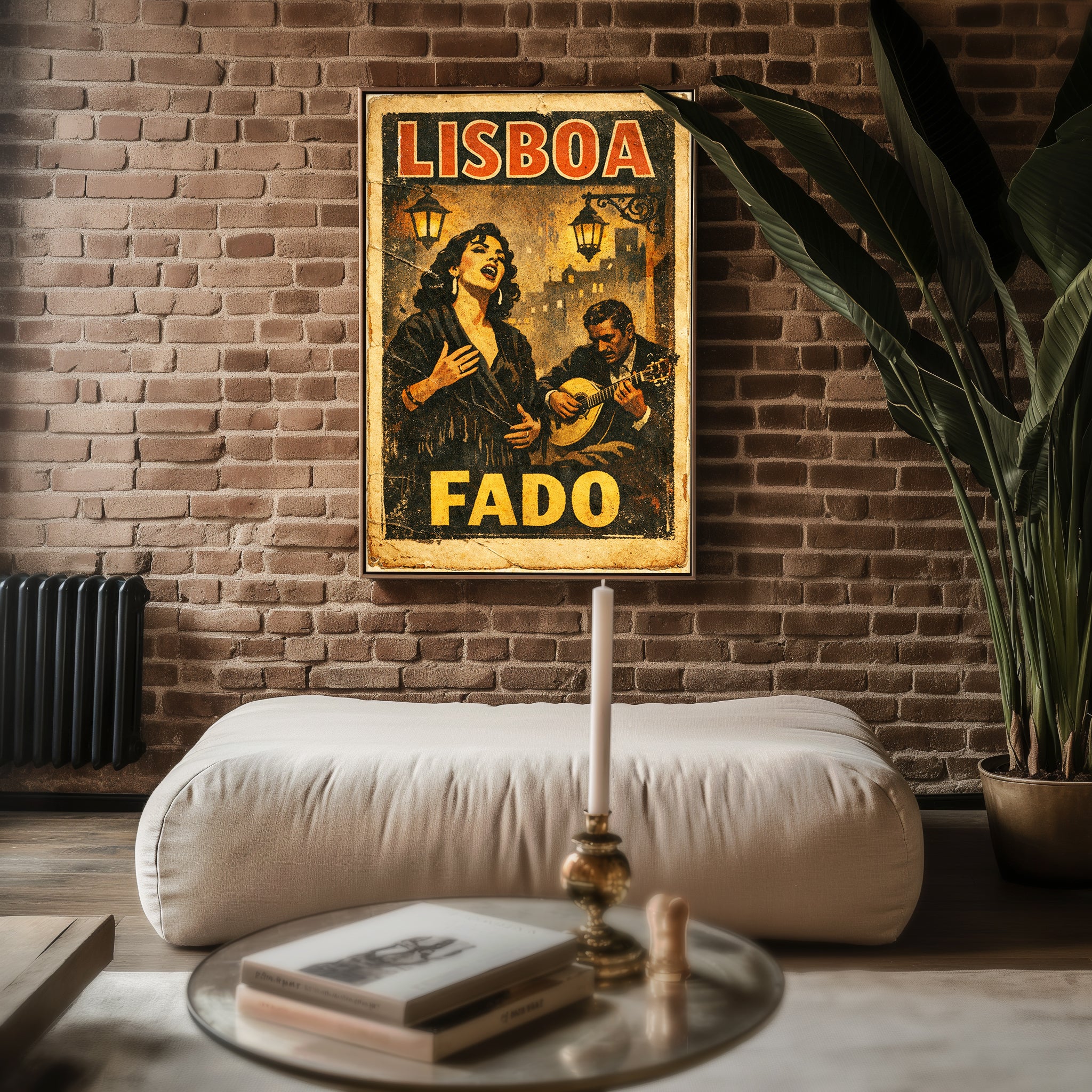 Lisboa Fado poster shown in an alternative frame style