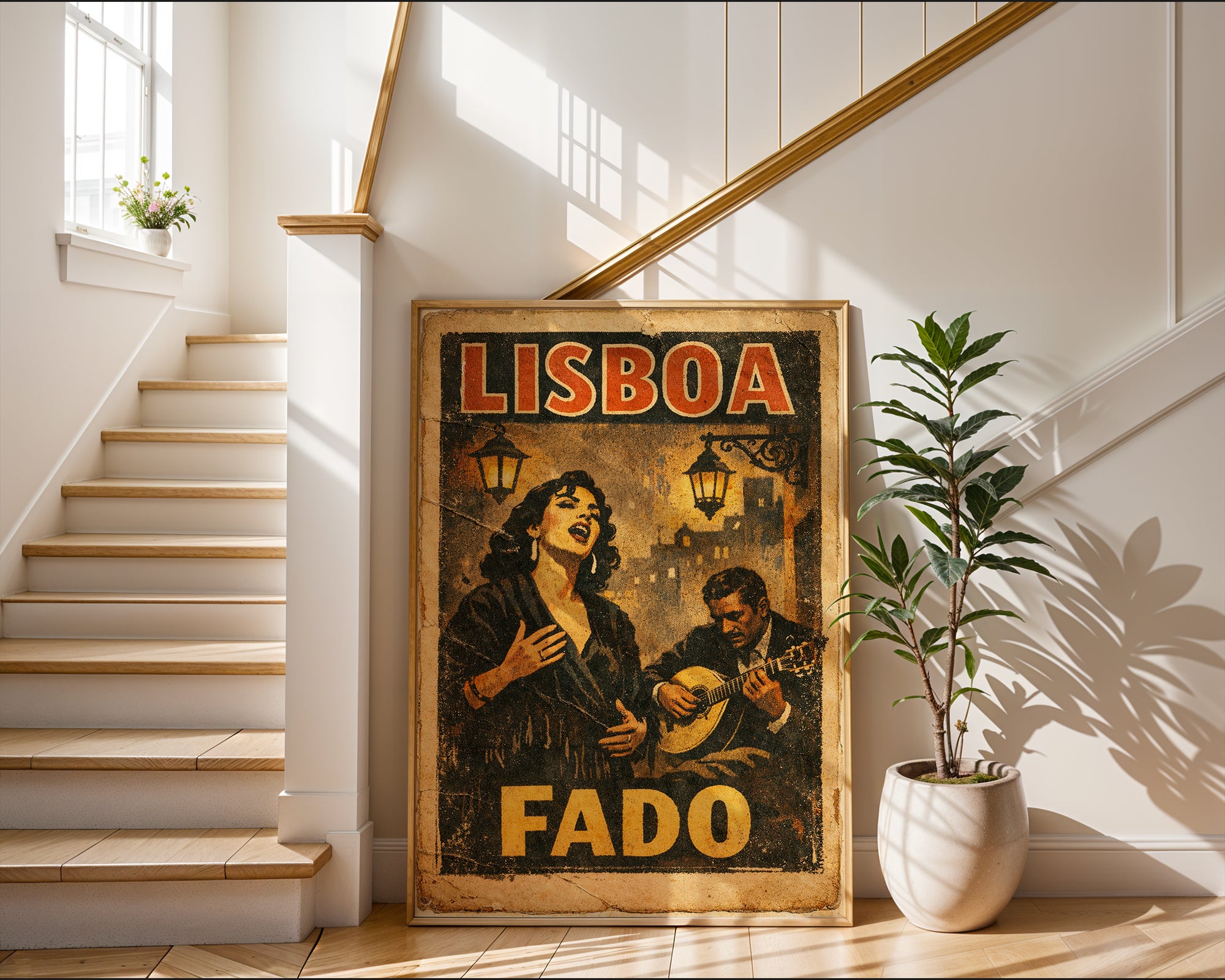 Close-up view of the Lisboa Fado poster