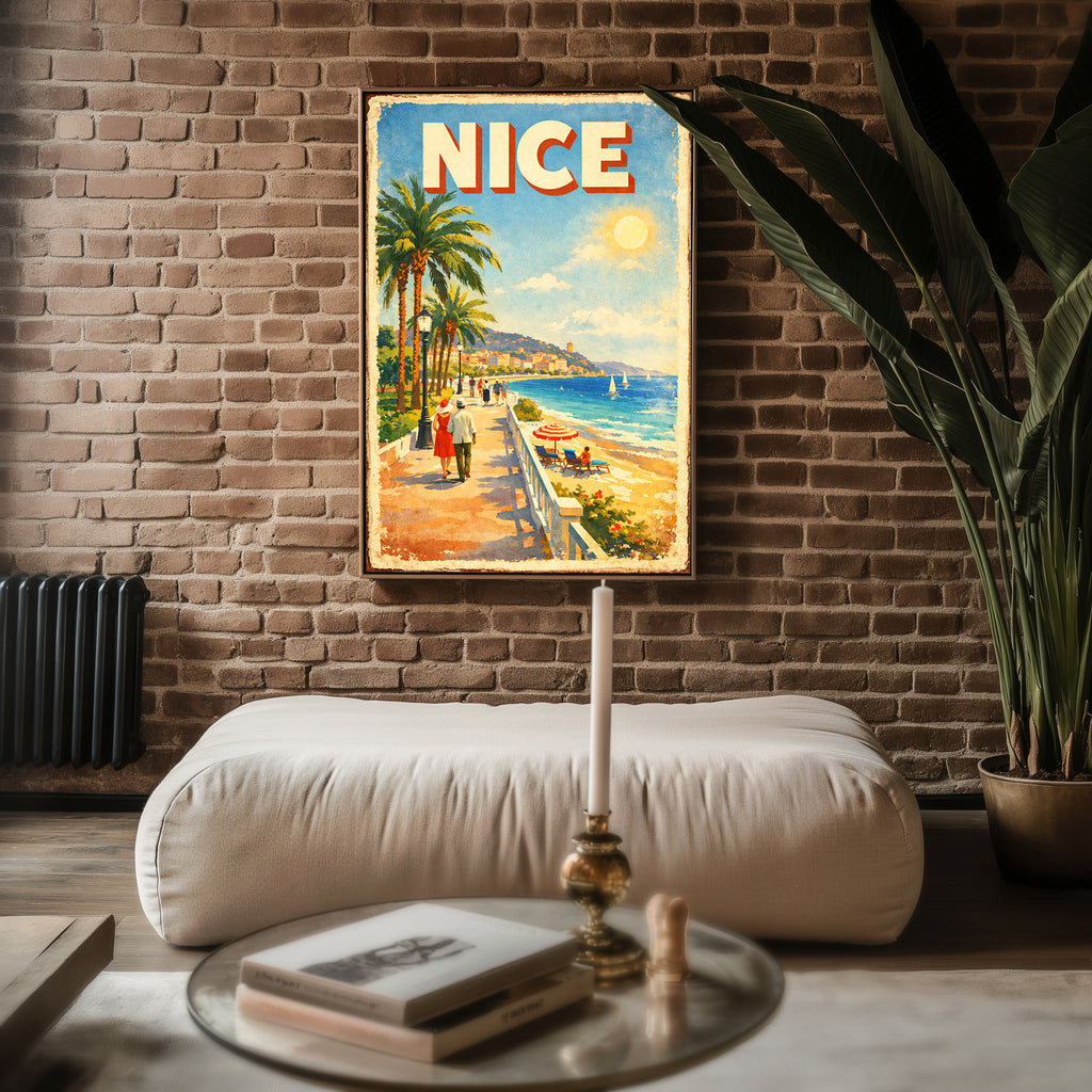 Nice Riviera poster shown in an alternative frame style