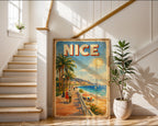 Nice Riviera poster mockup shown on a gallery wall