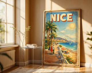 Nice Riviera Poster – Vintage French Seaside Wall Art Print - Just Great Posters