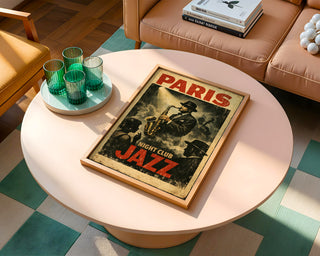 Paris Jazz Night Poster – Vintage Nightclub Wall Art Print - Just Great Posters