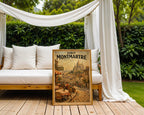 Visit Montmartre poster shown in an alternative frame style