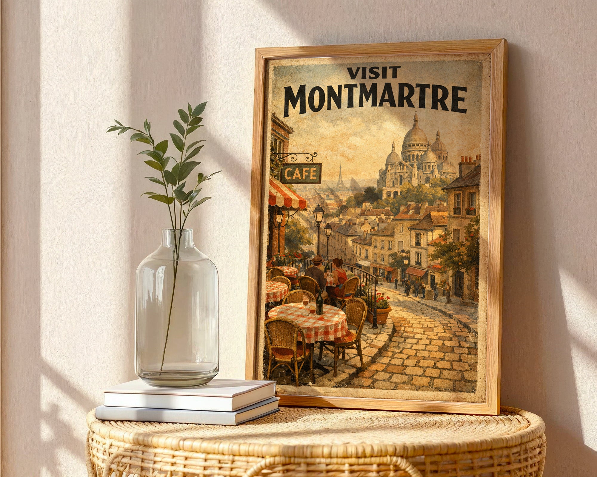 Visit Montmartre poster shown from a different angle