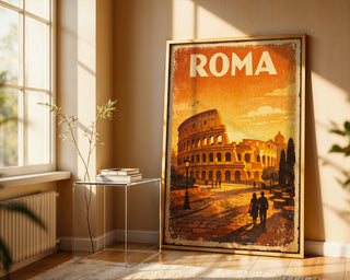 Roma Colosseum Poster – Vintage Italy Travel Wall Art Print - Just Great Posters