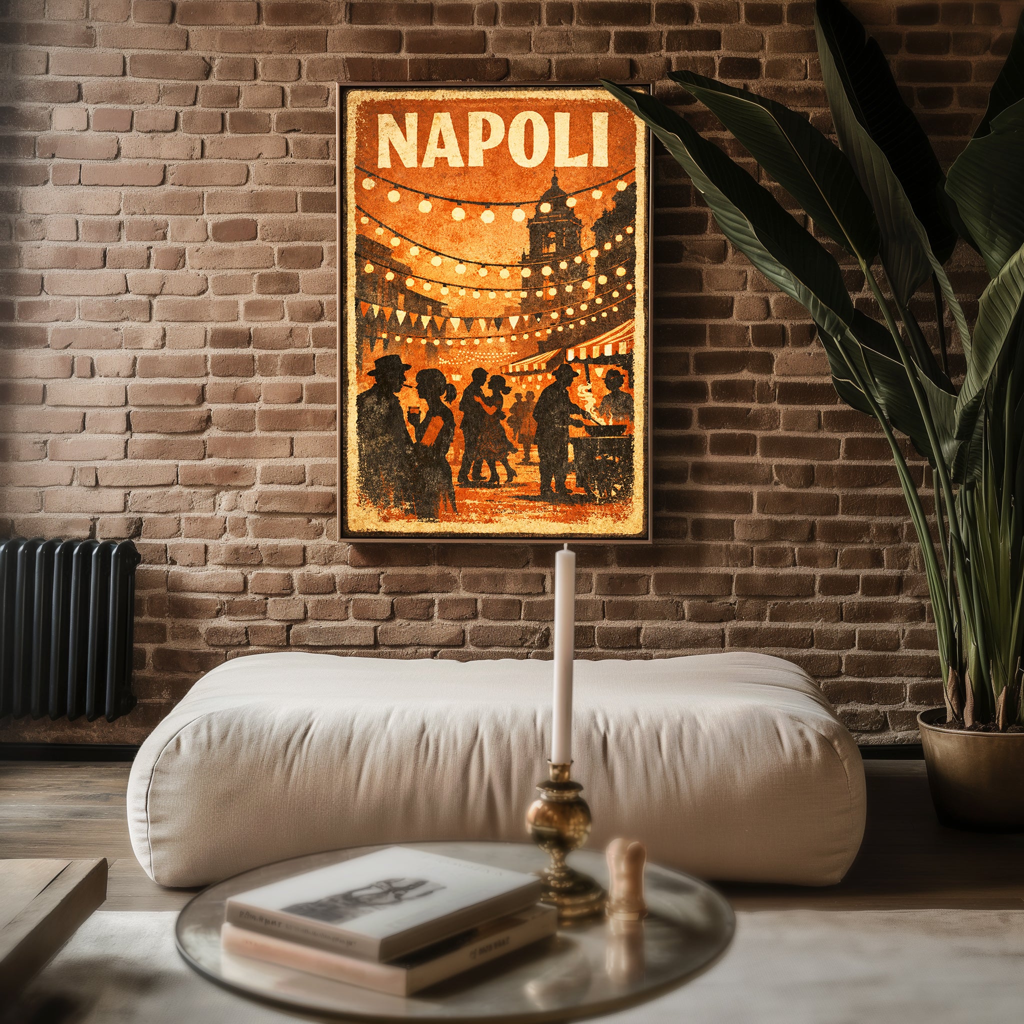 Napoli poster shown in an alternative frame style