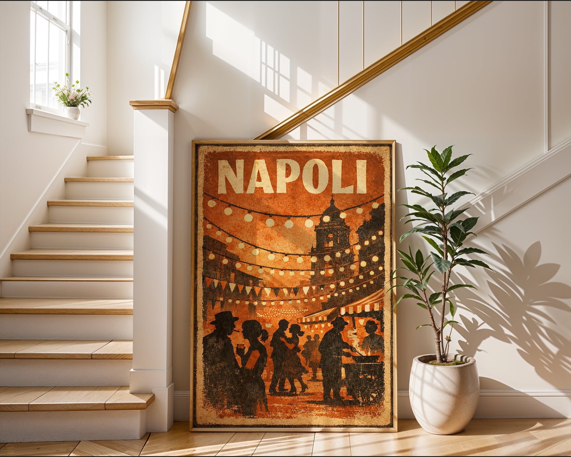 Close-up view of the Napoli poster