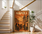 Close-up view of the Napoli poster
