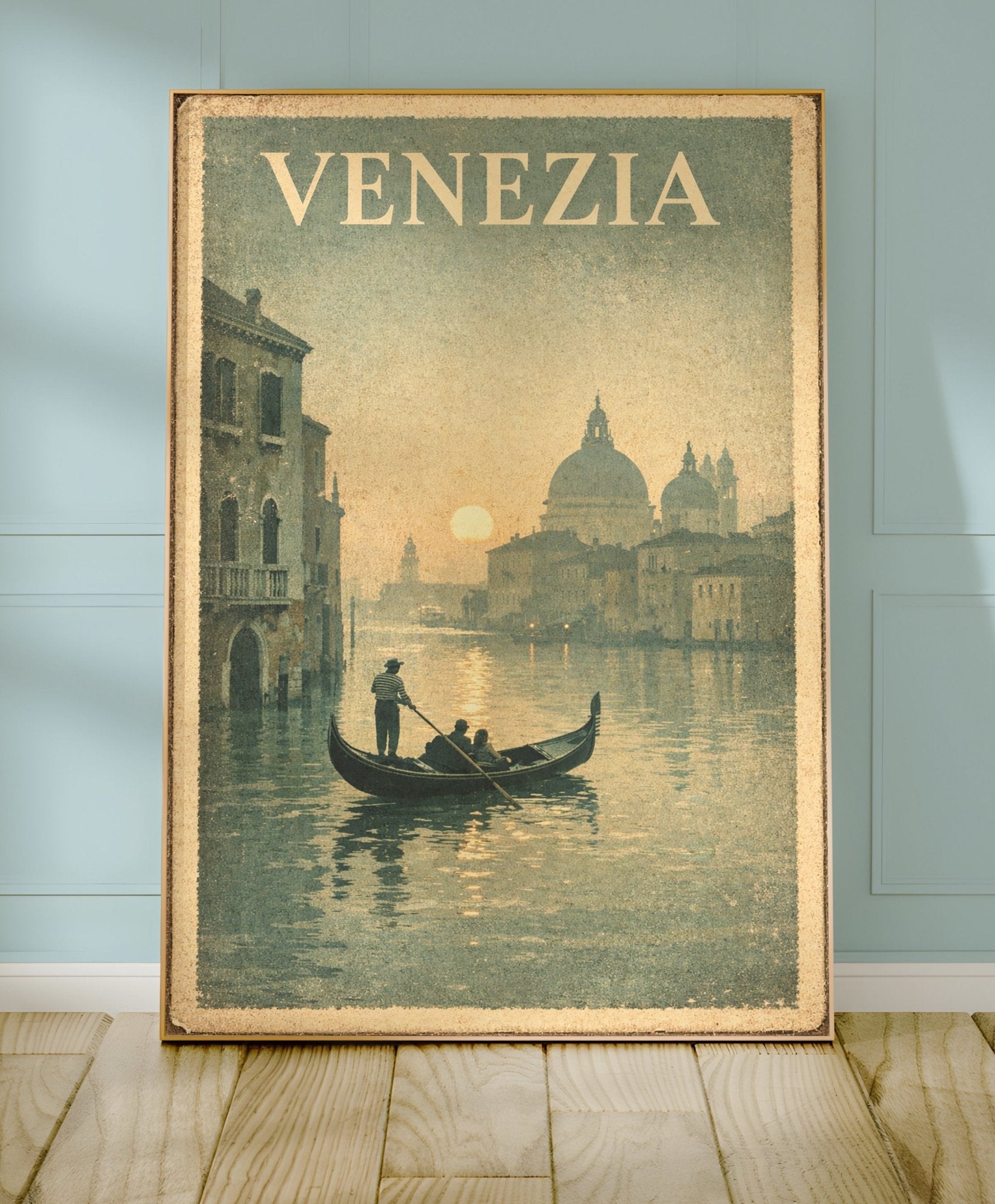 Close-up view of the Venezia poster