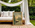 Venezia poster displayed in a cosy interior setting