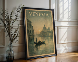 Venezia Poster – Vintage Venice Gondola Wall Art Print - Just Great Posters