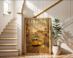 Lisbon Tram poster shown in an alternative frame style