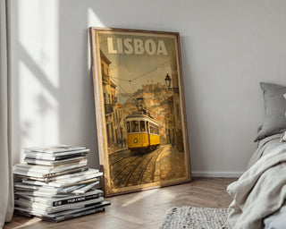 Lisbon Tram Poster – Vintage Portuguese Streetcar Wall Art Print - Just Great Posters