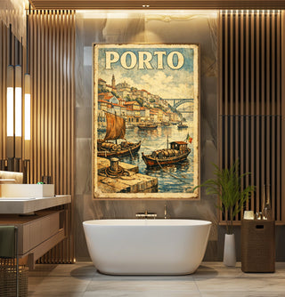 Porto Vintage Charm Poster – Portugal Travel Wall Art Print - Just Great Posters