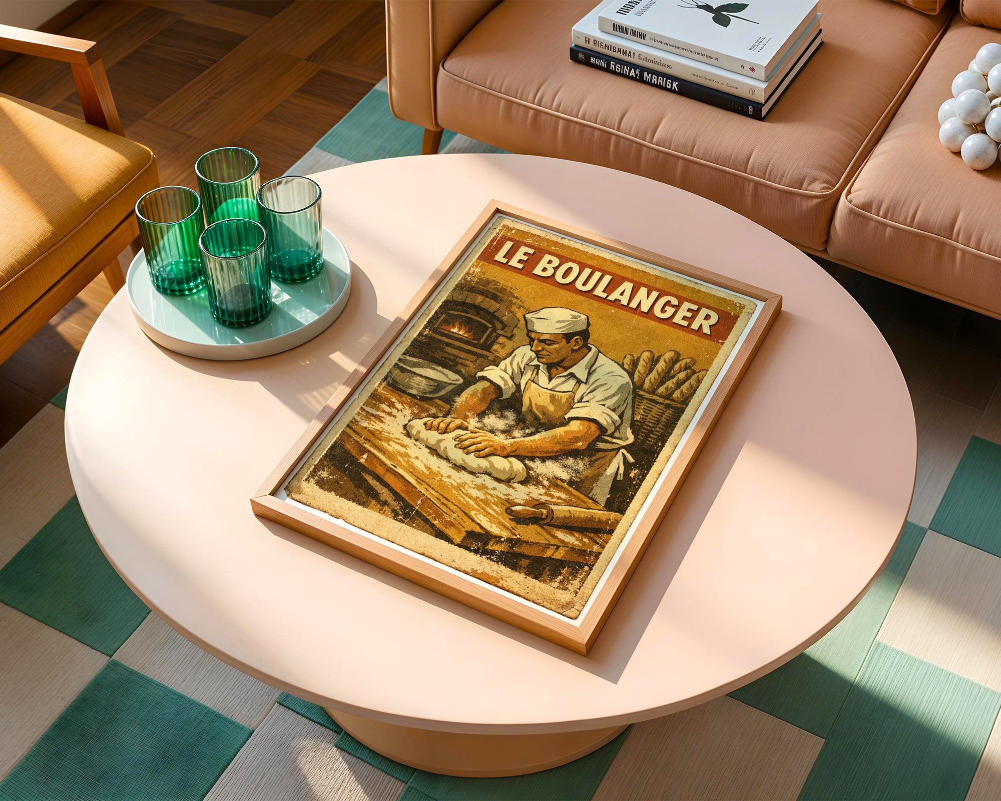 Close-up view of the Le Boulanger poster