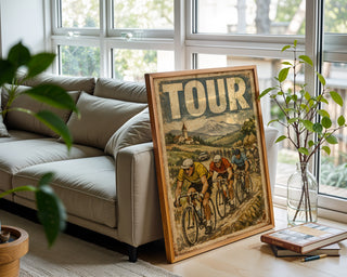 Mid‑Century Cycling Race Poster – Vintage Sports Wall Art Print - Just Great Posters