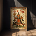 Vintage Folklore poster shown in an alternative frame style