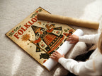 Vintage Folklore poster displayed in a styled room setting