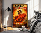 Sevilla Flamenco poster displayed in a cosy interior setting