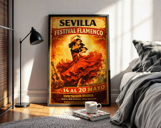 Sevilla Flamenco Festival Poster – Bold Spanish Dance Wall Art Print - Just Great Posters