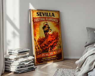 Sevilla Flamenco Festival Poster – Bold Spanish Dance Wall Art Print - Just Great Posters