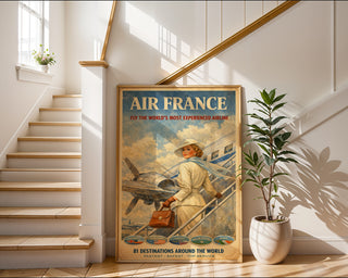 Air France Vintage Travel Poster – Retro Airline Wall Art Print - Just Great Posters