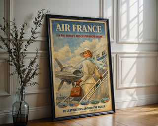 Air France Vintage Travel Poster – Retro Airline Wall Art Print - Just Great Posters