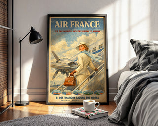 Air France Vintage Travel Poster – Retro Airline Wall Art Print - Just Great Posters