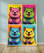 Close-up view of the Pop Art Quokka poster