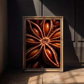Star Anise Macro Poster – Botanical Close - Up Spice Wall Art Print - Just Great Posters