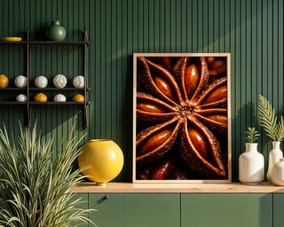 Star Anise Macro Poster – Botanical Close - Up Spice Wall Art Print - Just Great Posters