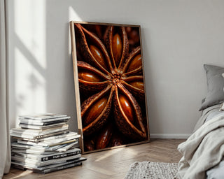 Star Anise Macro Poster – Botanical Close - Up Spice Wall Art Print - Just Great Posters