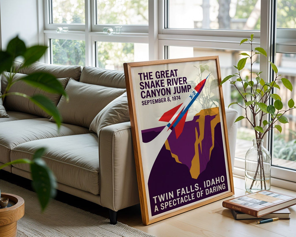 Daredevil Skycycle Snake River Canyon Poster – Stunt Wall Art Print — frame-426
