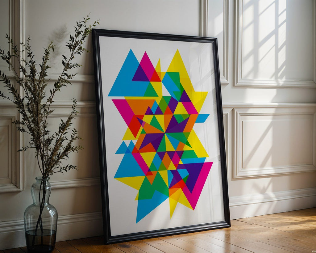 Geometric Triangle Poster – Abstract Bauhaus Wall Art — frame-286