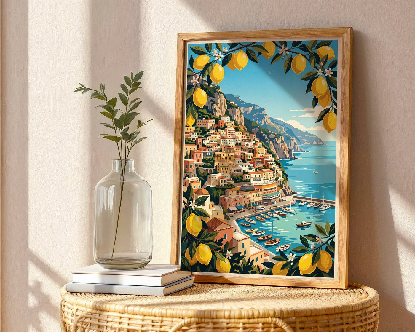 Amalfi Coast Poster – Vintage Italian Travel Wall Art Print — frame-486