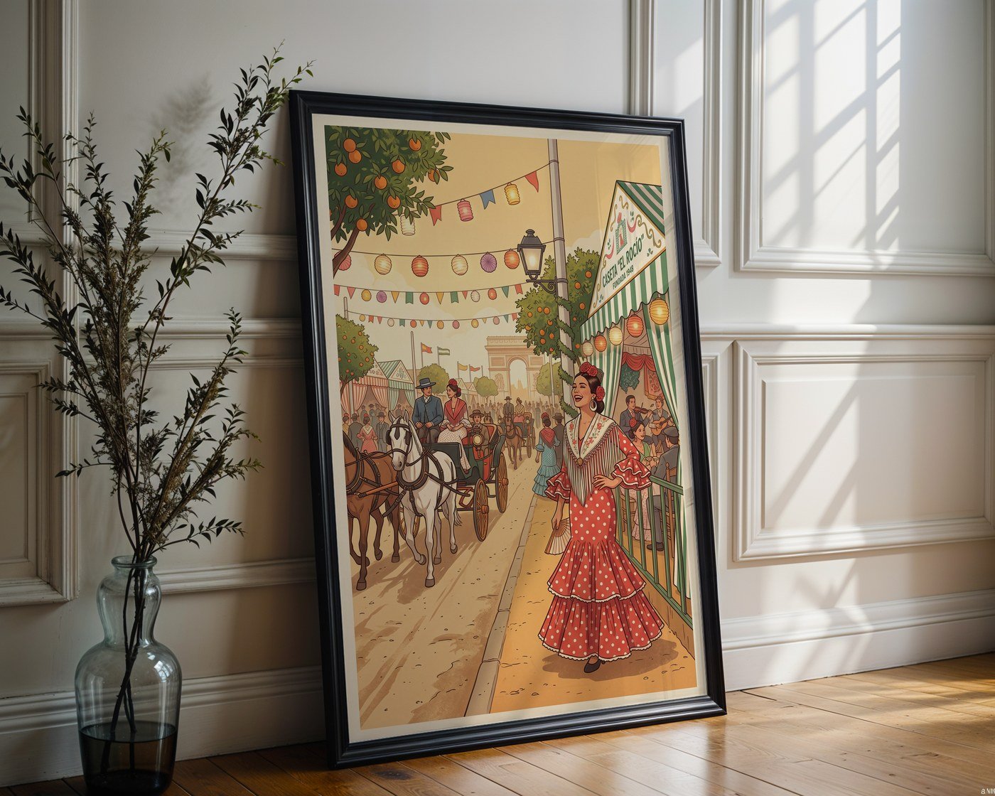 Seville Feria de Abril Poster – Andalusian Wall Art Print — frame-286