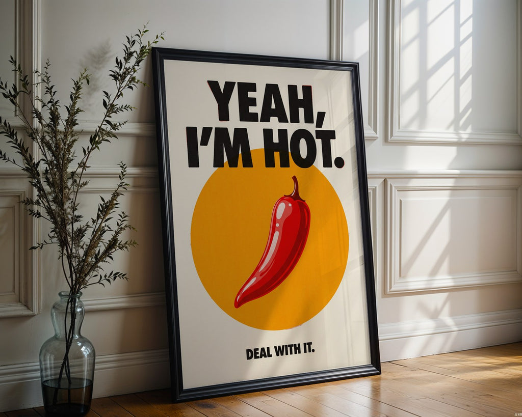 Red Chilli Poster – Retro 70s Food Wall Art Print — frame-286